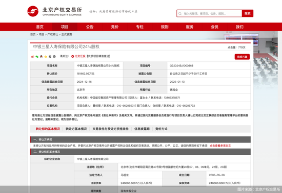 股东寻求退出！中银三星人寿24%股权再次被挂牌转让